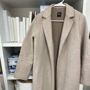 Zara tan wool winter coat